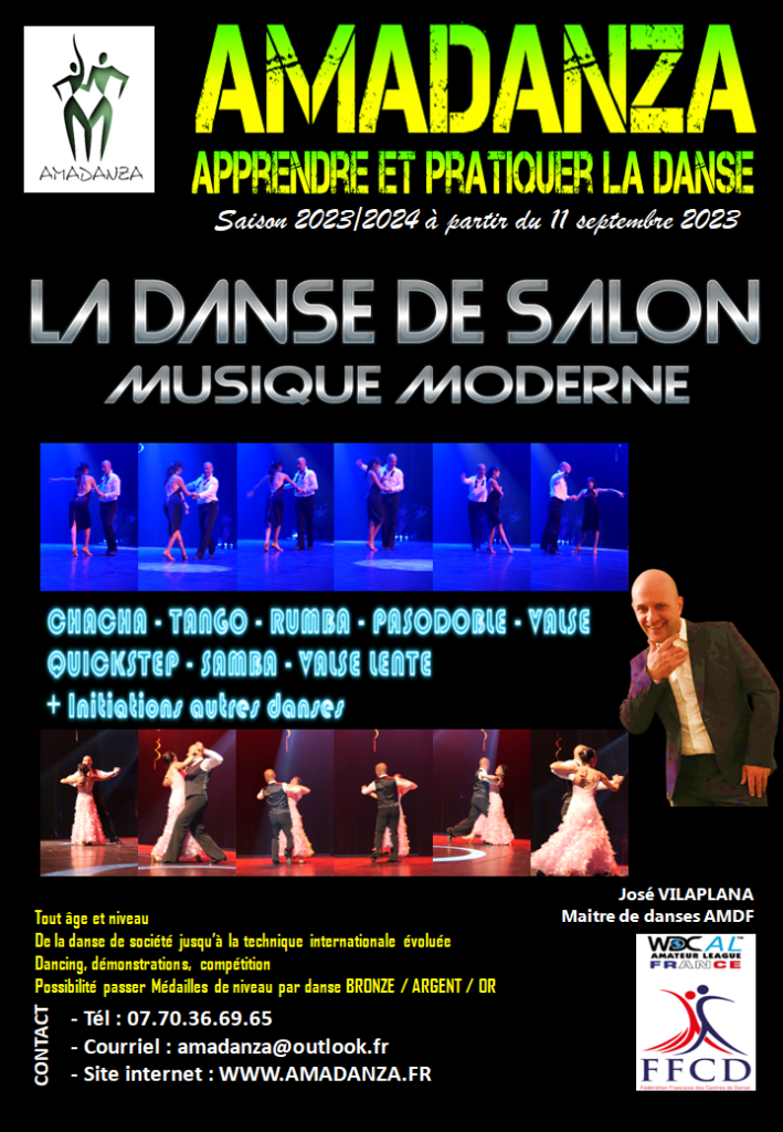 Cours de danse ; stages ; DJ animation ; compétition ; Pierrelatte ; Montélimar ; Viviers ; Bollène ; Pont saint esprit ; Donzère ; Saint paul trois chateaux ; Drôme ; Ardèche ; Gard ; Vaucluse ; Danses de société ; danses de salon ; latino ; latines ; salsa ; bachata ; kizomba ; valse ; musette ; rock.